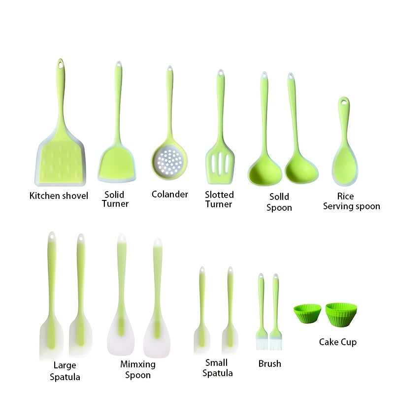 Silicone Kitchen Utensil Set 46 Pieces Non-Stick Cookware Safe Spatulas Spoons
