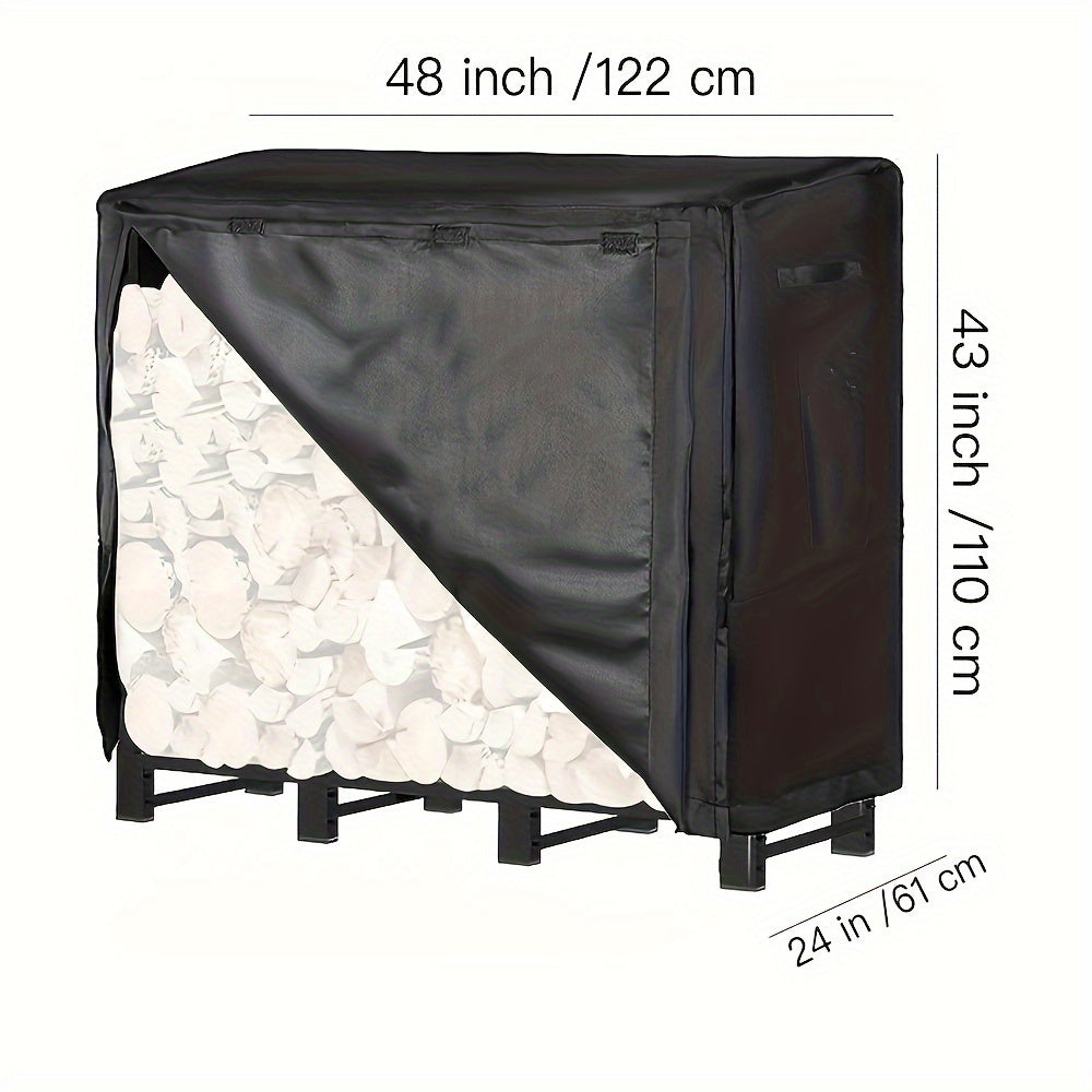 Heavy-Duty Outdoor Firewood Rack Cover Waterproof Weather-Resistant Fits 4ft & 8ft Log Racks