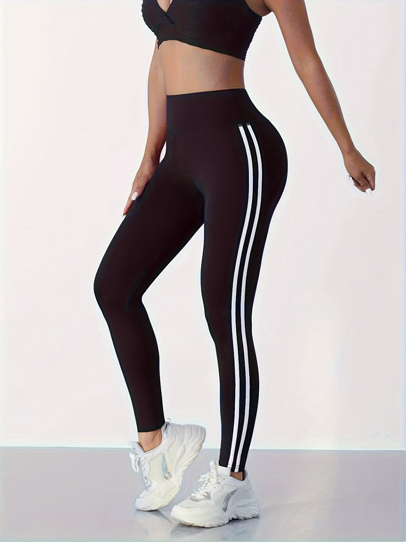 Women's High-Waisted Slim Cropped Sports Leggings for Yoga and Fitness
