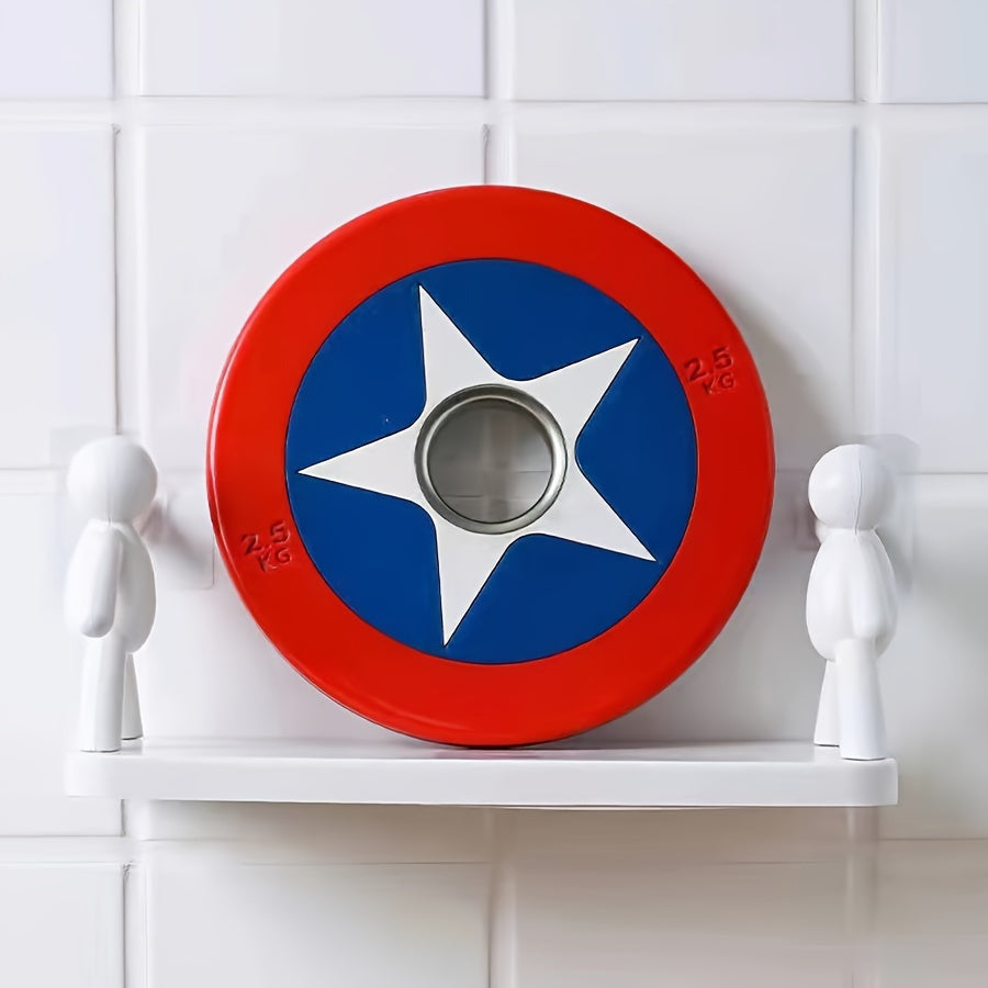 Estante de pared de plástico duradero con diseño humanoide, sin taladro, para baño, sala de estar, dormitorio y balcón, soporta 2kg