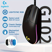 Ratón de juego con cable con iluminación RGB, sensor óptico de 8000 DPI, para diestros, USB para PC y portátil