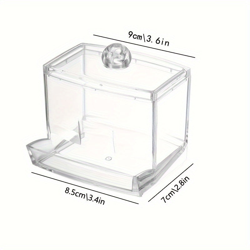 Organizador de baño de acrílico para hisopos, discos y bolas, transparente, sin electricidad
