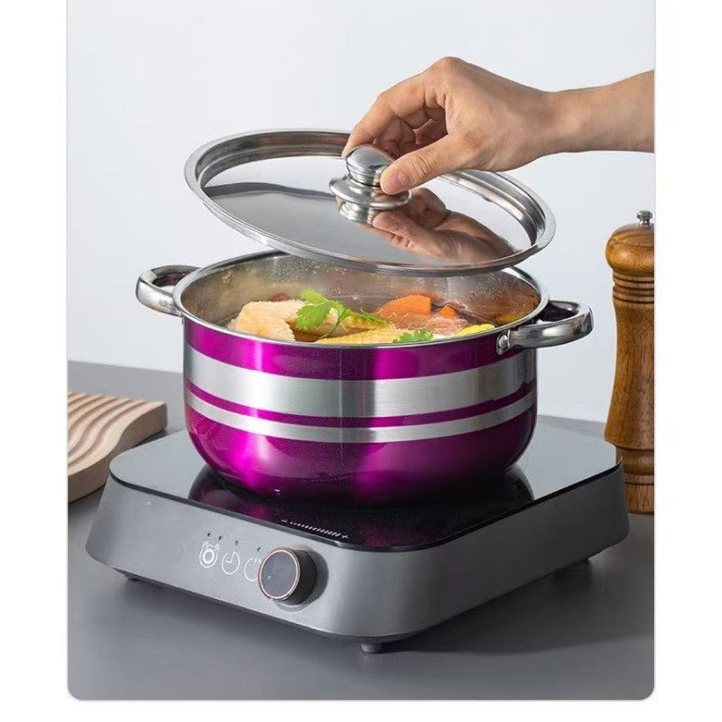 Stainless Steel Cookware Set 10 Pieces with Lids, Versatile Pots and Pans