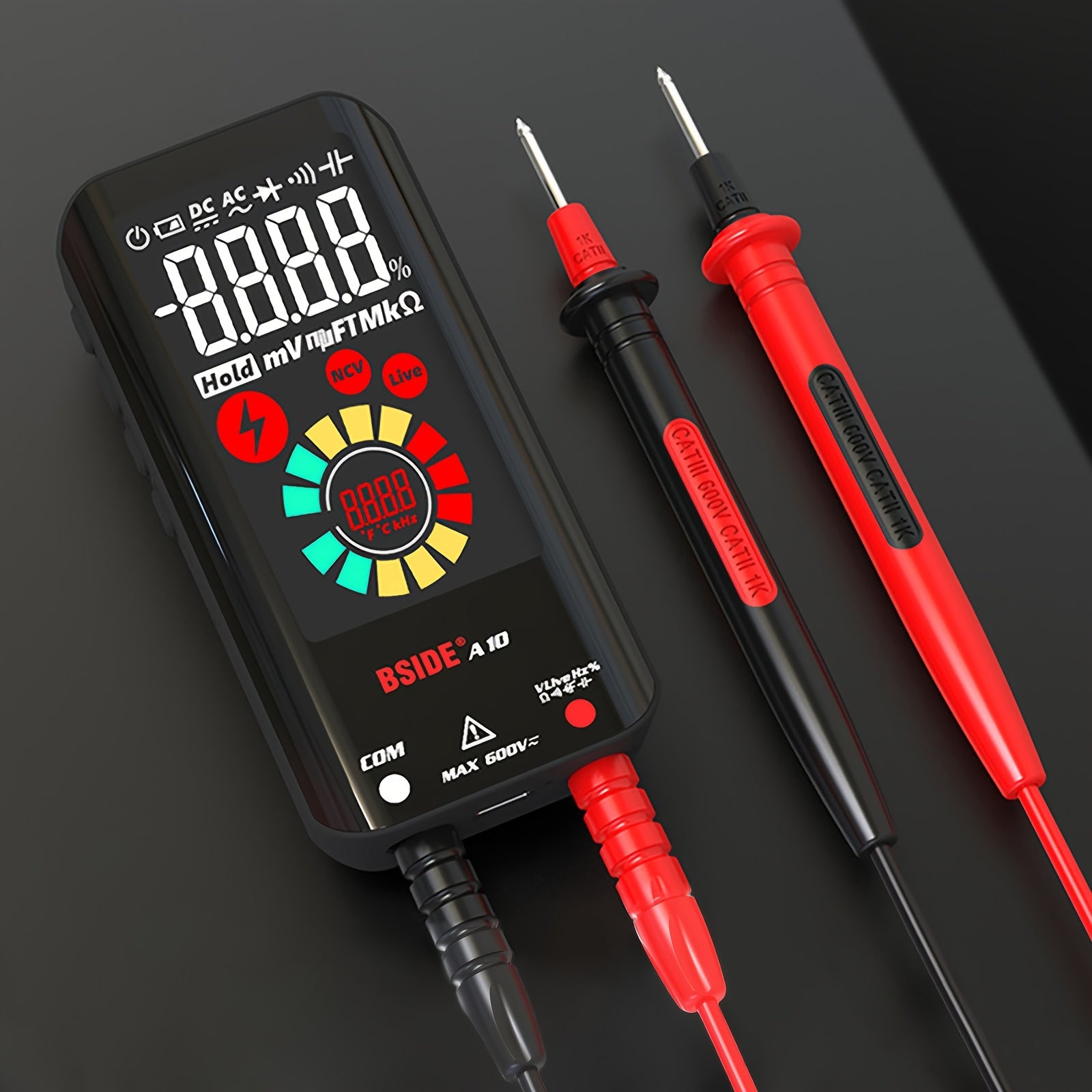 Digital Multimeter with Color LCD Display Auto-Ranging 6000 Counts Rechargeable Battery