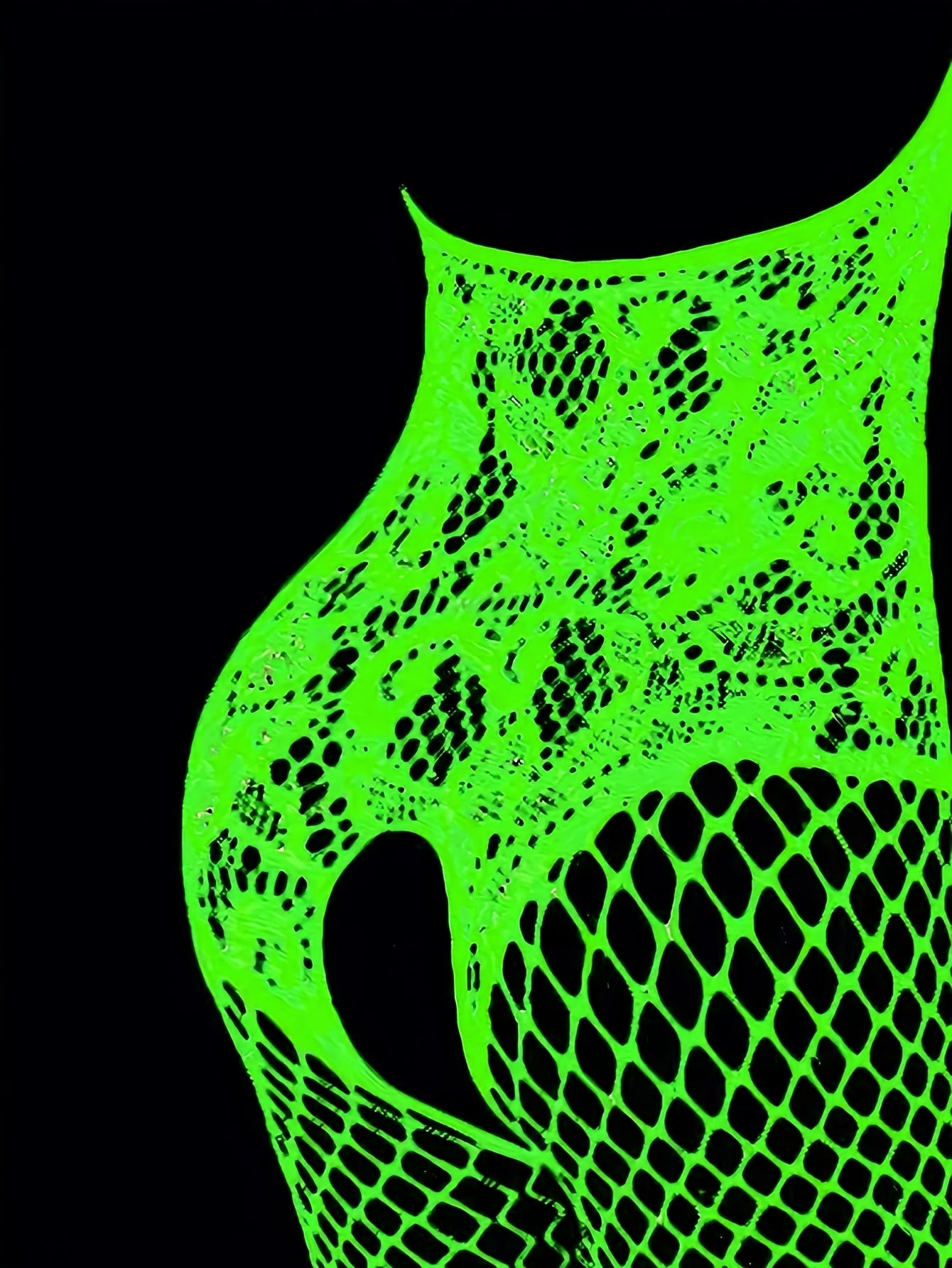 Medias de red transparentas para mujer que brillan en la oscuridad con liguero y talla grande