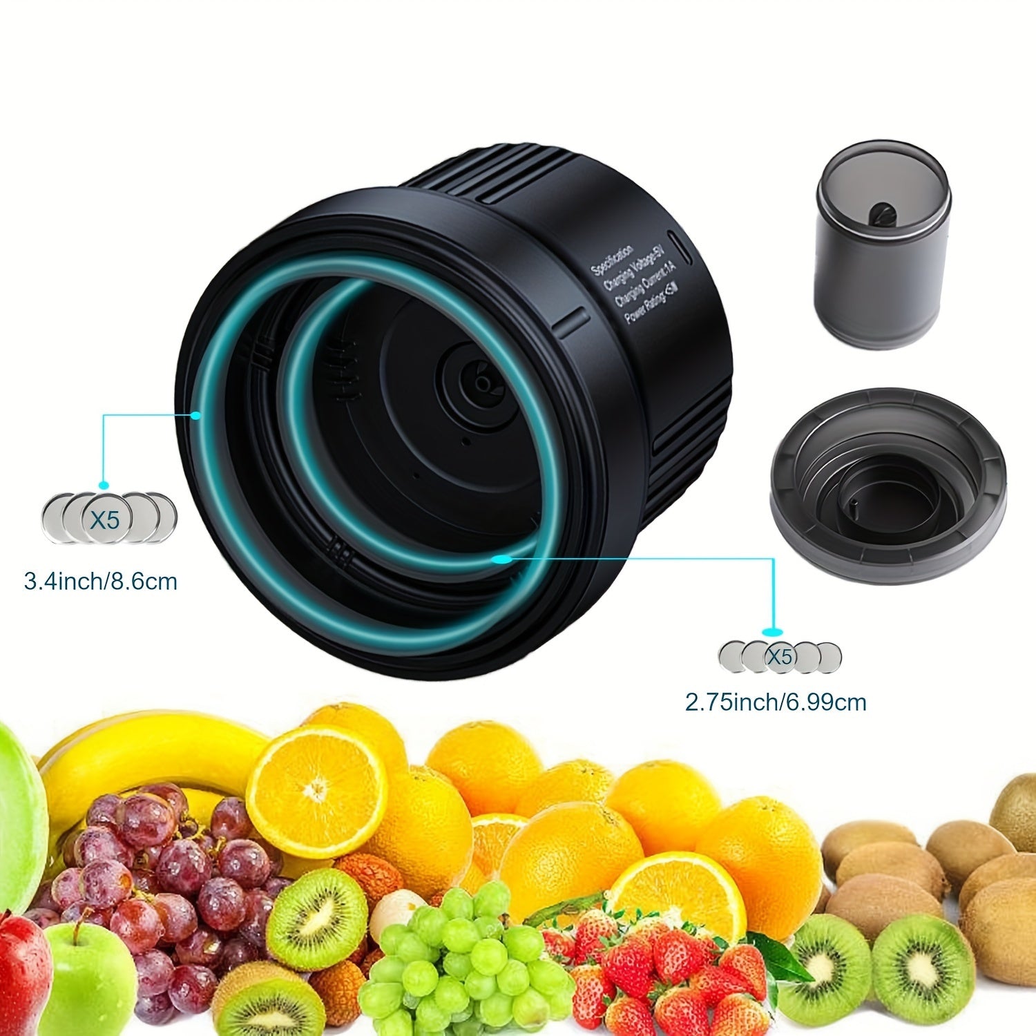 3-in-1 Mason Jar Vacuum Sealer Kit Portativ Elektrik Qopqoq Yopish Mashinasi uchun Bankalar USB Qayta Zaryadlash mumkin