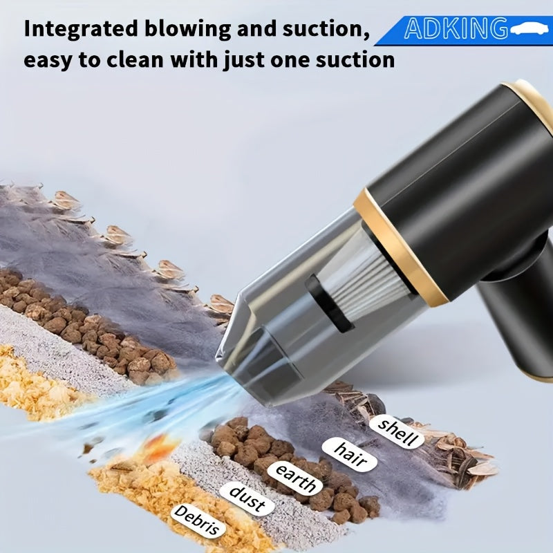 Avtomobil, uy, ofis uchun portativ qo‘l bilan ishlovchi changyutgich, ikki tomonlama 2000mAh batareyalar bilan