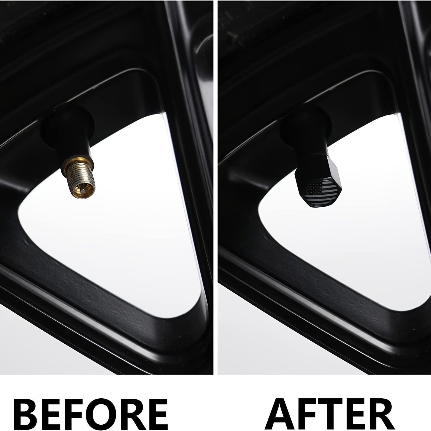 4 Pack American Flag Tire Valve Stem Caps Metal Anti-Rust for Cars Bikes Trucks