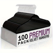 Set of 100 Velvet Non-Slip Flocked Suit Hangers 44.96cm Heavy Duty