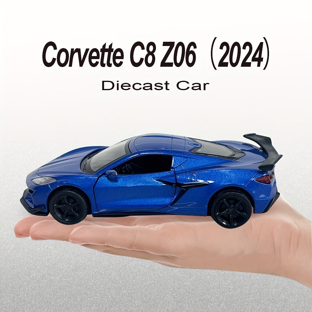 Adult Alloy Diecast Model Car 5-Inch Blue Coronavirus Z06 Collectible