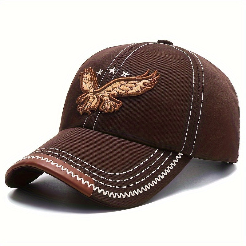 Gorra de béisbol unisex con bordado de águila, tela transpirable, para deportes al aire libre