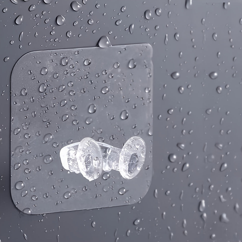 Juego de 4 ganchos de pared de plástico sin taladro, fácil de montar, ganchos modernos de utilidad