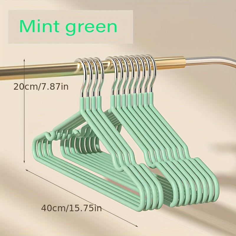 Set of 10 Non-Marking Anti-Slip Hangers for Home Use with Gel-Coated Material