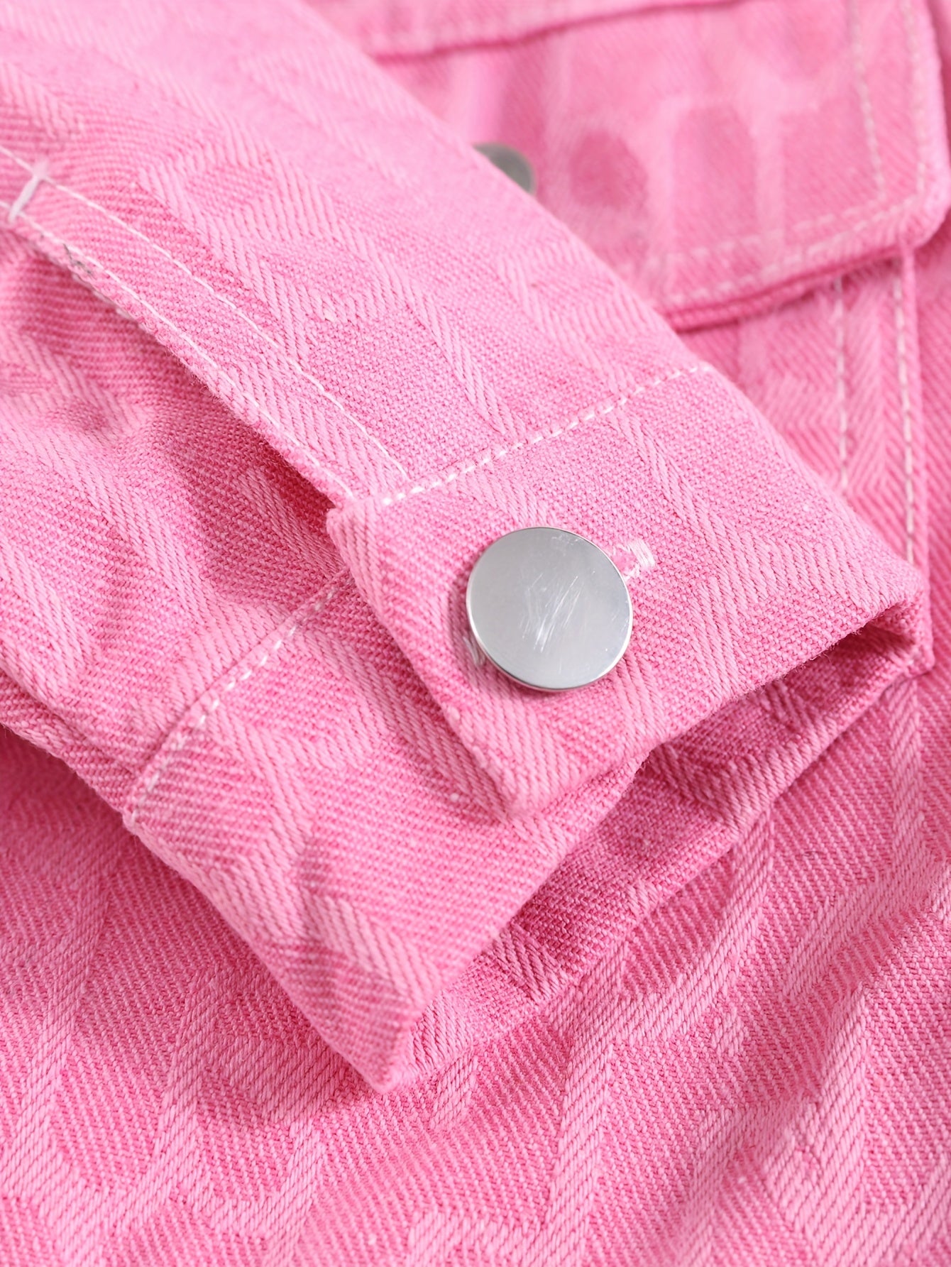 Bolalar uchun pushti jacquard denim kurtka va yubka to'plami, kundalik bahor va kuz