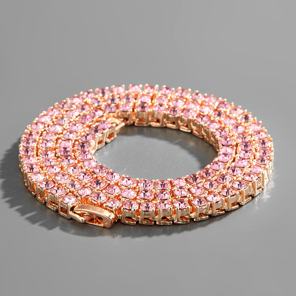 Hip Hop Tennis Chain for Men Gold Silver Durable Jewelry Accessory