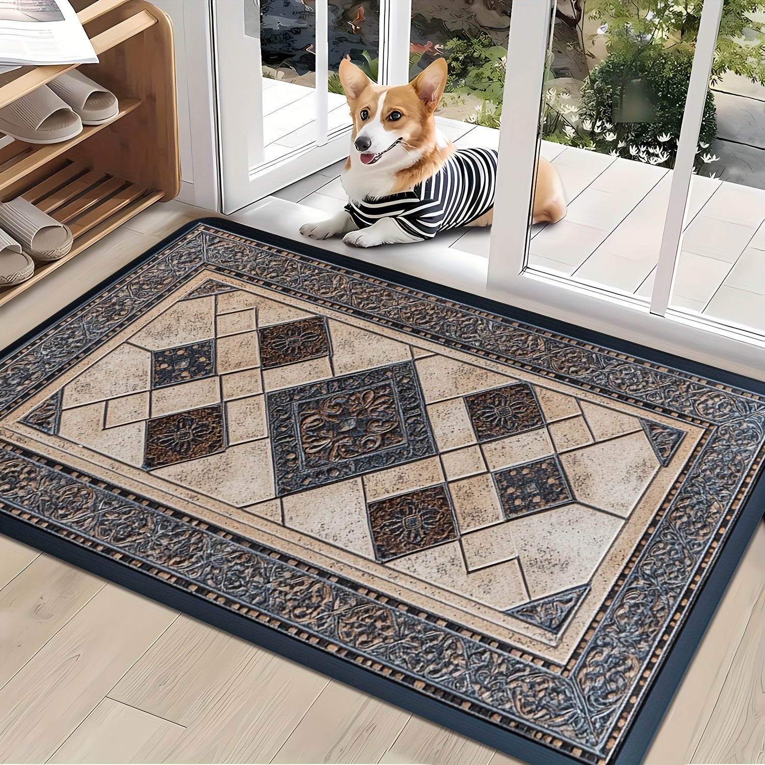 Mashinada yuviladigan ichki va tashqi foydalanish uchun mato, sirpanmaydigan, singdiruvchi polyester, xush kelibsiz mat