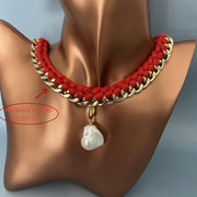 Шикарное ожерелье с кулоном из пресноводных жемчужин с богемным акцентом, модная цепочка на ключицу для мужчин и женщин