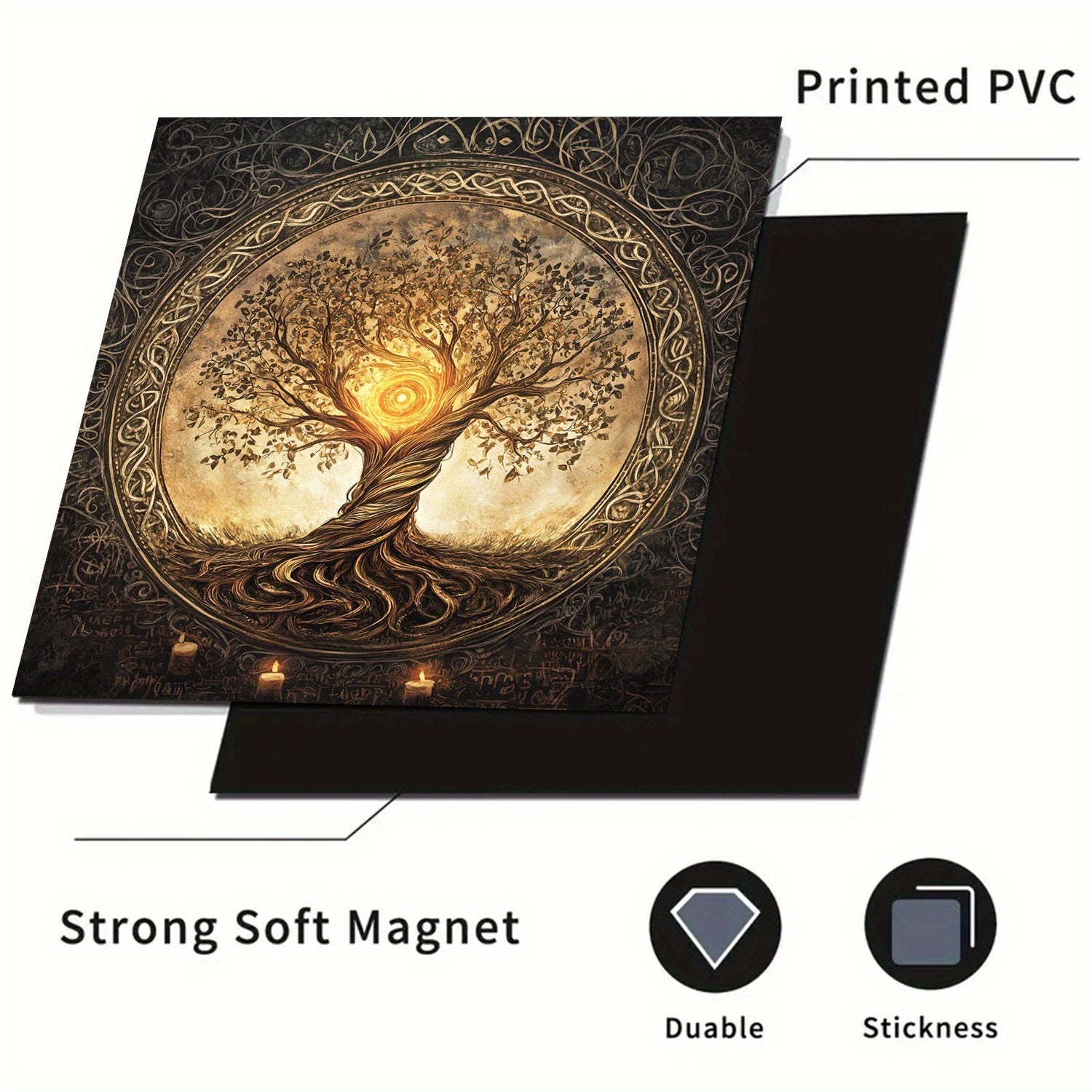 Magnetic Dishwasher Cover Sticker Waterproof Heat-Resistant Metal Panel Tree Design