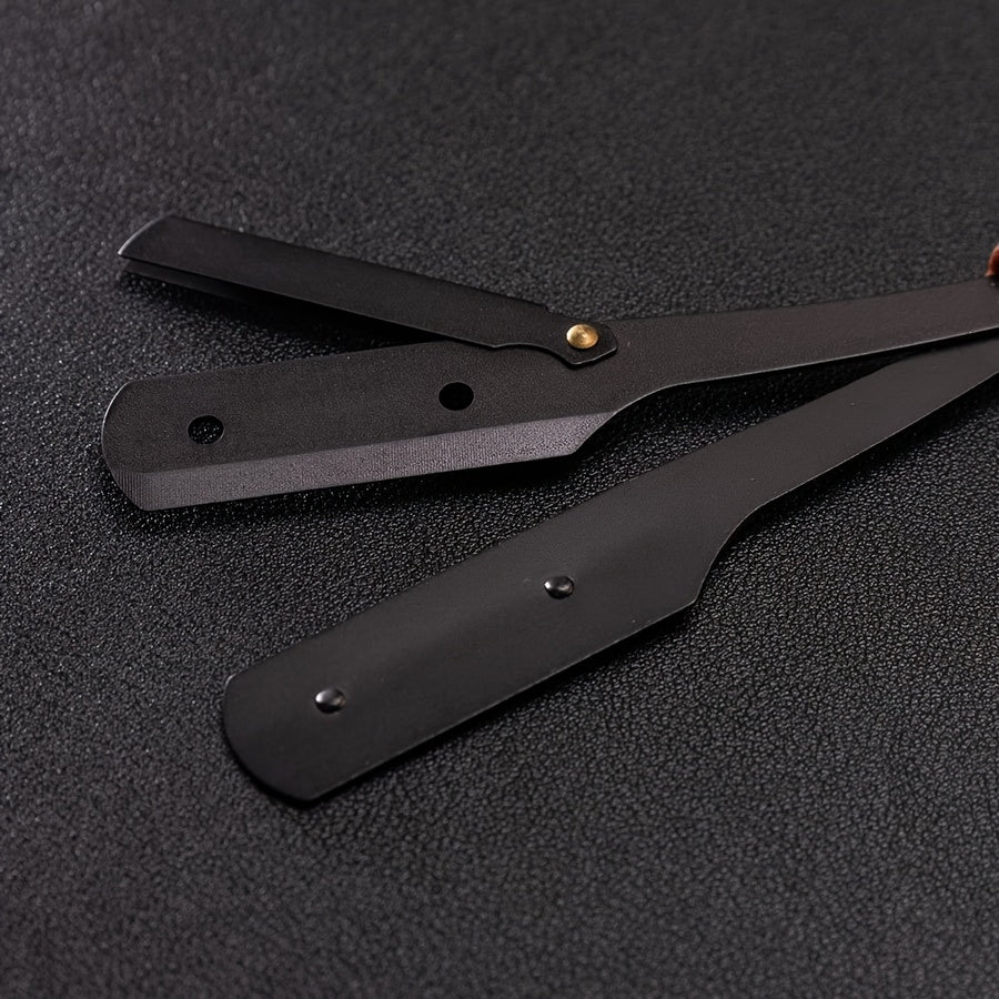 Set de afeitadora de barbero manual de acero inoxidable vintage para recorte de cabello y barba