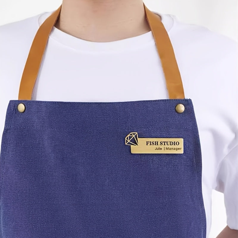 Shaxsiylashtirilgan bo'sh belgi brosh uchun ish ID, logotip va ismni o'yib yozish bilan