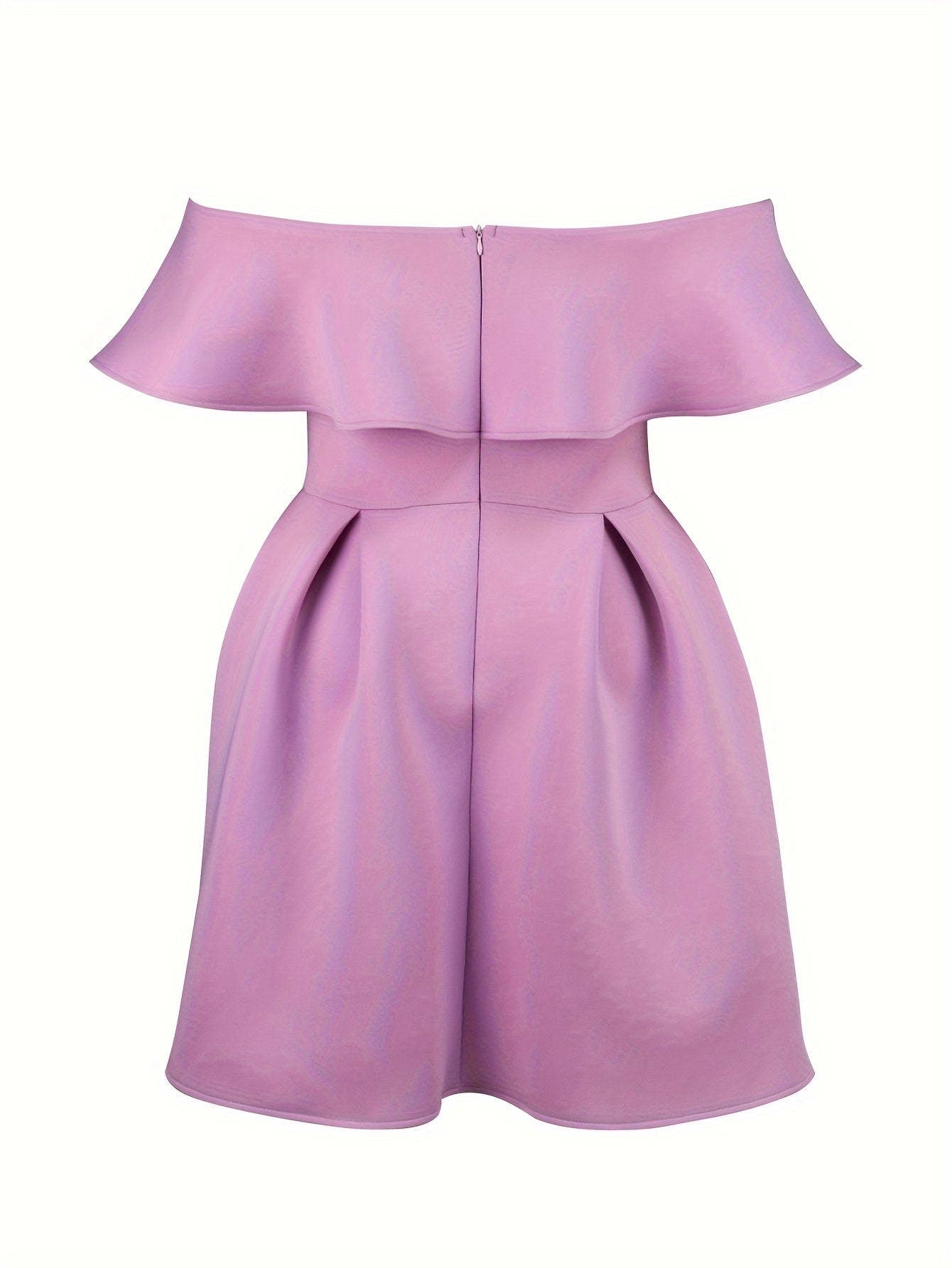 Women's Lavender Off-Shoulder A-Line Dress with Ruffled Sleeves