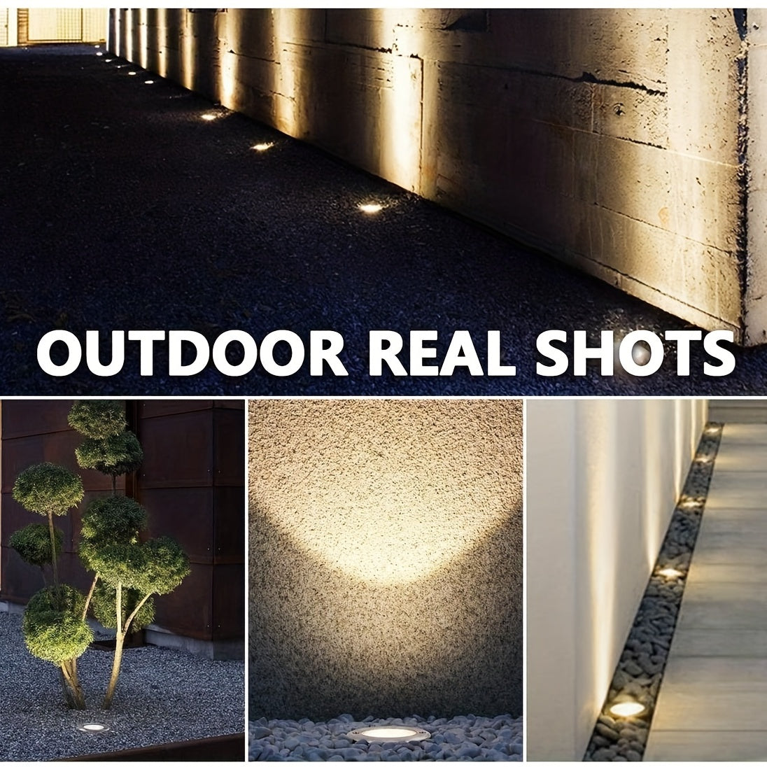 Pack of 4/8/12 Solar Outdoor Ground Lights with 8 LED Pathway Garden Yard Lighting