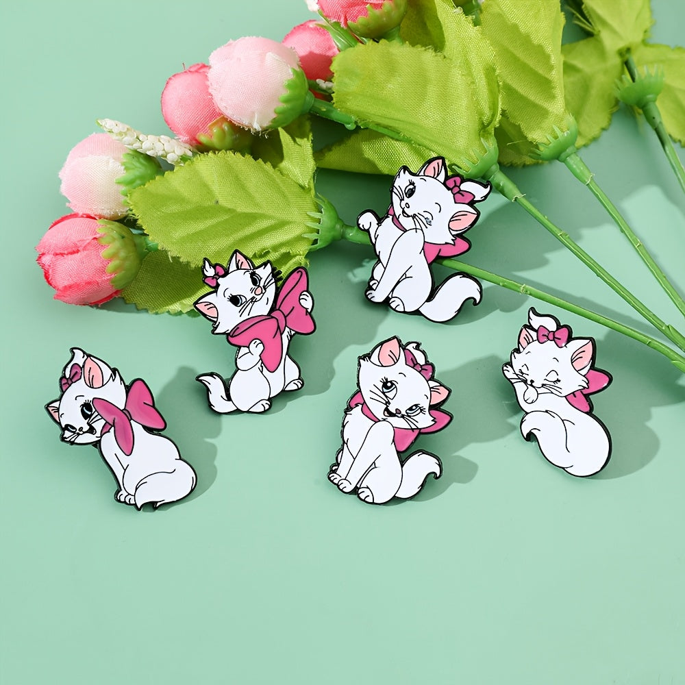 6 ta karton hayvonlar emal pinlari to'plami, qotishma metall broshlar, noaniq shakl, do'stlar uchun anime sovg'asi