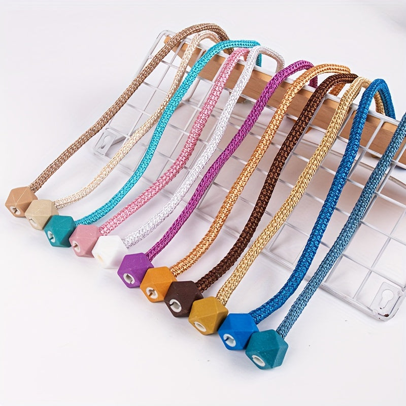 Modern Minimalist Curtain Tieback Set Plastic Cube Clips Blue Pink Peach Brown Window Drapery Holders