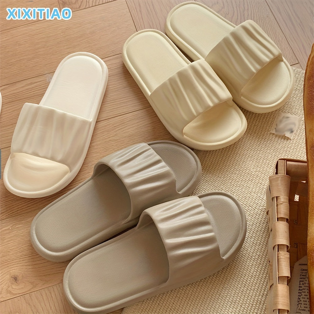 Women's EVA Slip-On Slippers, Anti-Slip, Odor-Resistant, Beige Indoor Shoes