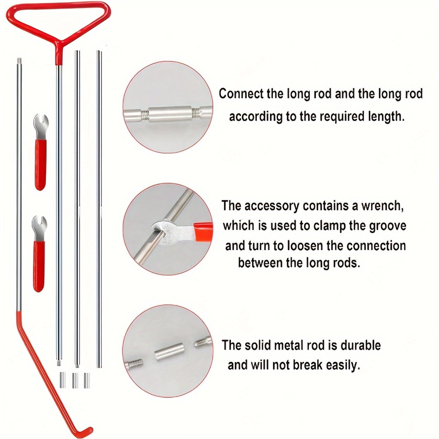 Universal avtomobil vintli pompasi blokirovka qilish uchun asboblar to'plami, uzoq tutqichli grabber bilan