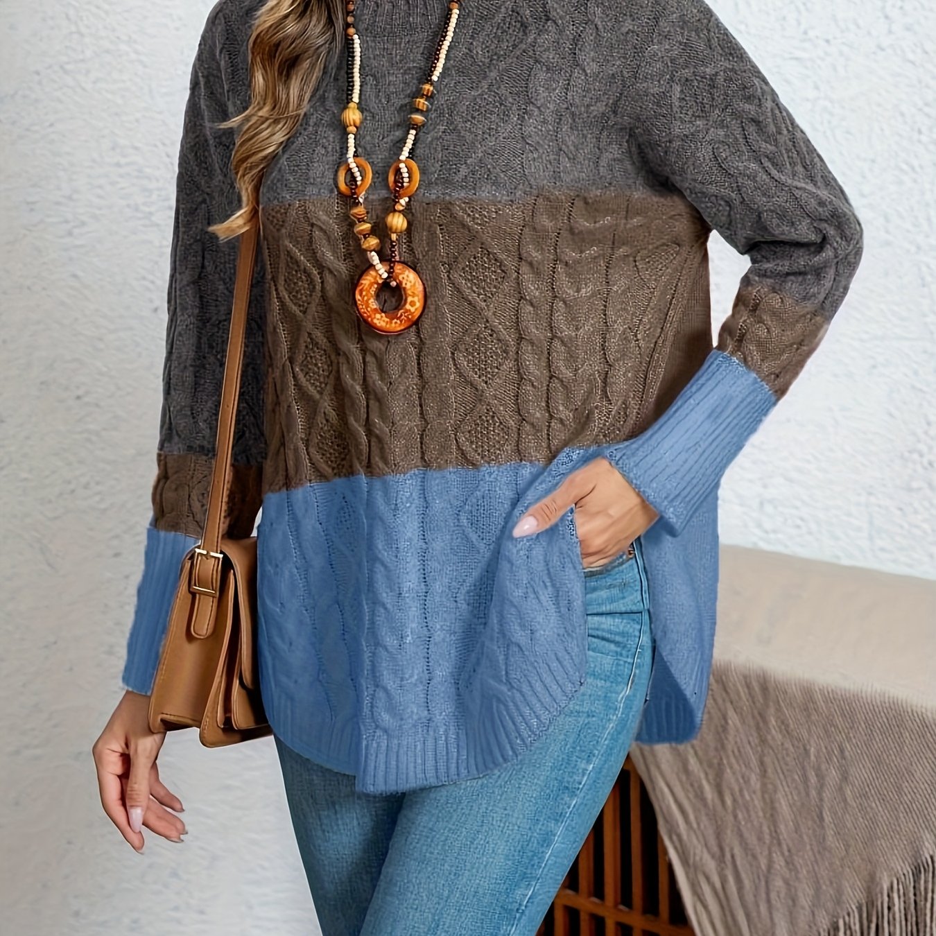 Ayollar uchun retro niş kiyimlari yumshoq sviter, kuz qish twist top