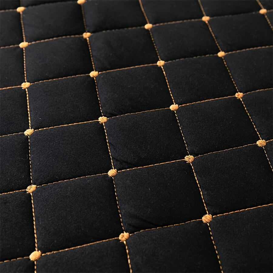 Vintage uslubidagi qora yostiq qopqog'i va yostiq qoplari to'plami - 3 dona, tikilgan dantel trim bilan, qalinlashtirilgan to'shak, mashinada yuvish mumkin, uy va mehmonxona foydalanishi uchun barcha mavsumlar uchun qulay.