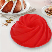 Silicone Cake Pan Spiral Design 24.13cm Nonstick for Gelatinas Breads