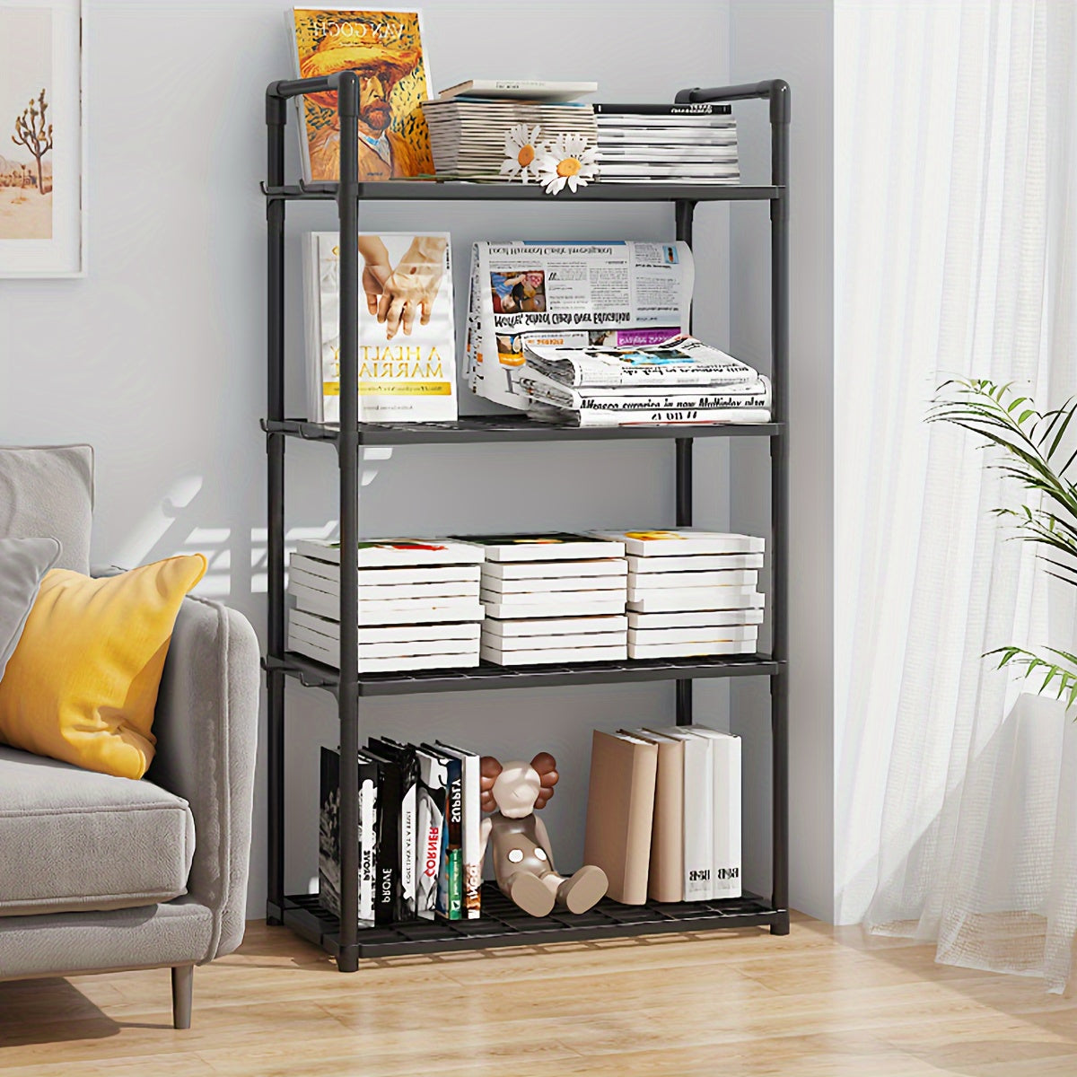 Kitchen Storage Rack for Microwave Oven Electric Rice Cooker and Fruit Vegetable Organizer Shelf