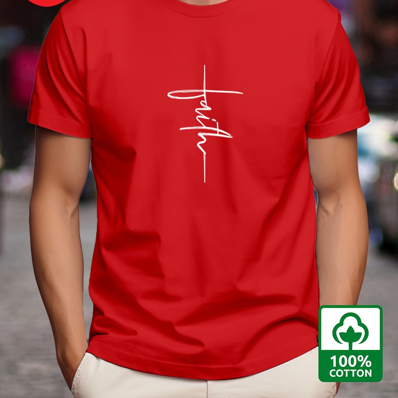 Men's Cotton Graphic Print T-Shirt Short Sleeve Crew Neck Casual Summer Outdoor