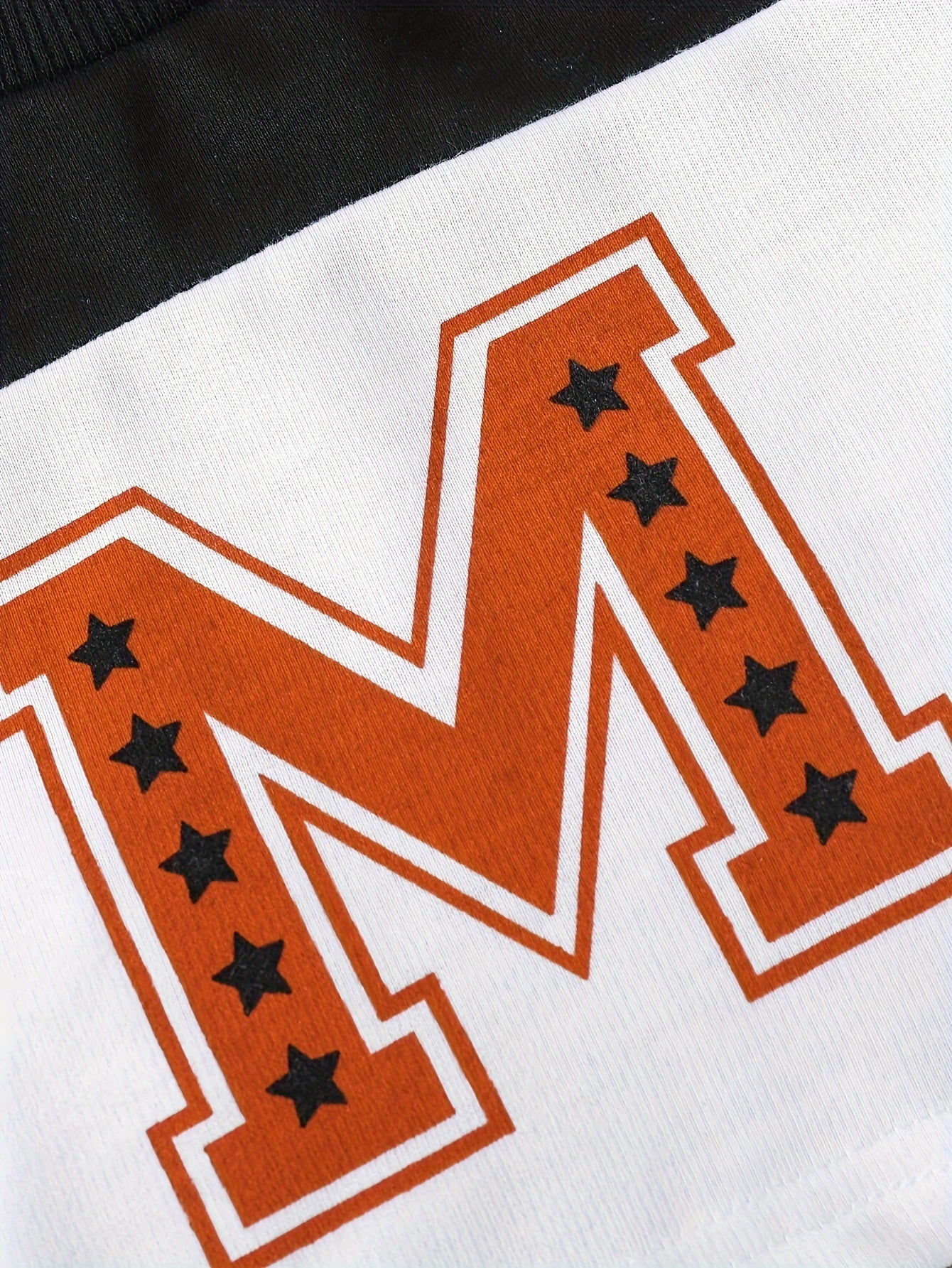 Kids' 2-Piece Spring and Autumn Letter Print Top and Stitching Trousers Set for Boys and Girls