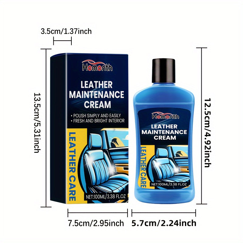 Leather Car Seat Sofa Care Cream Polishing Cleaner for Stains Renovation