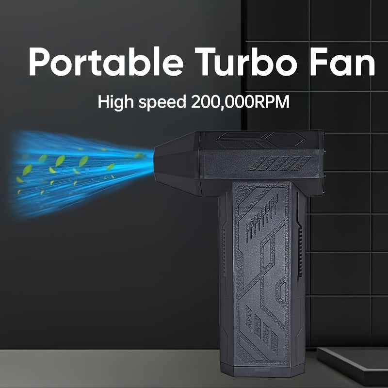 Портативный ручной вентилятор с аккумулятором, турбо высокой скорости, бесщеточный мотор, регулируемый поток воздуха