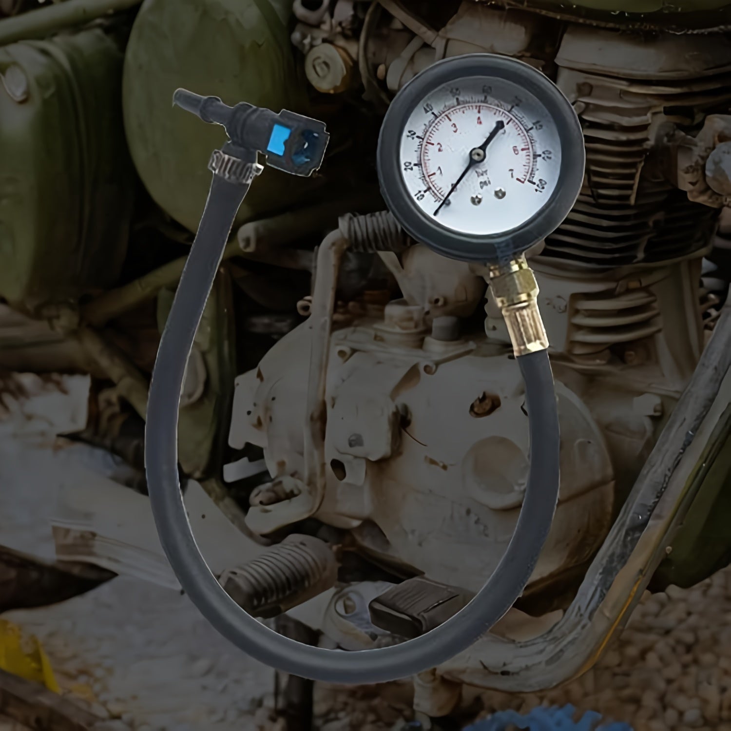 Fuel Pressure Test Kit for Car Motorcycle Truck 0-100 PSI Gauge with 3 Connectors