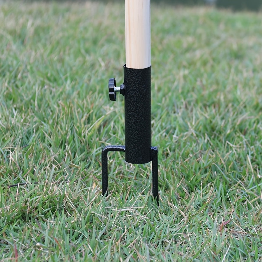 Heavy Duty Metal Ground Anchor for Patio and Beach Umbrellas with Two Forks for Soil and Outdoor Use