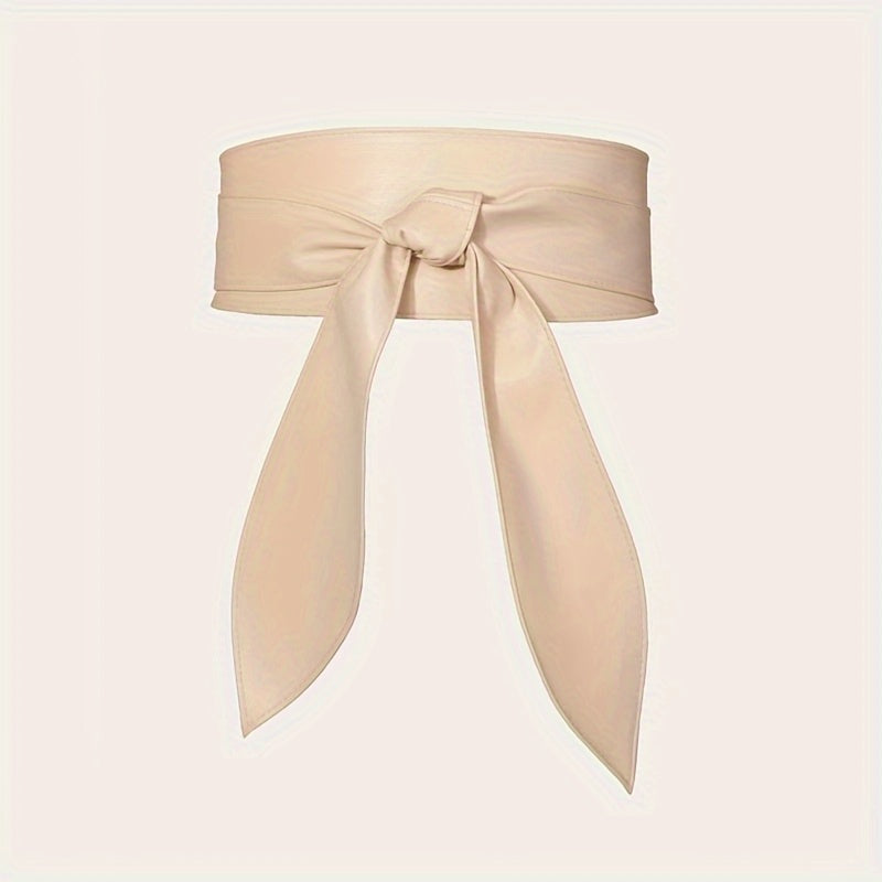 Женский широкий ремень из PU-кожи с бантом, однотонный оби для платьев