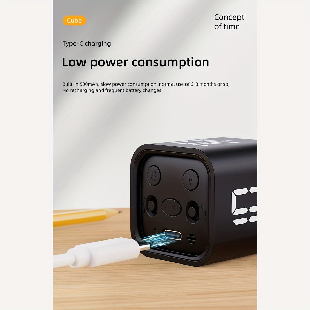 Zamonaviy oshxona taymer, vizual ko'rsatkich bilan, ikki tezlik variantlari, harakatni aniqlash, qayta zaryadlanadigan batareya - talabalar uchun elektron taymer, signal va vaqtni boshqarish, plastikdan yasalgan.