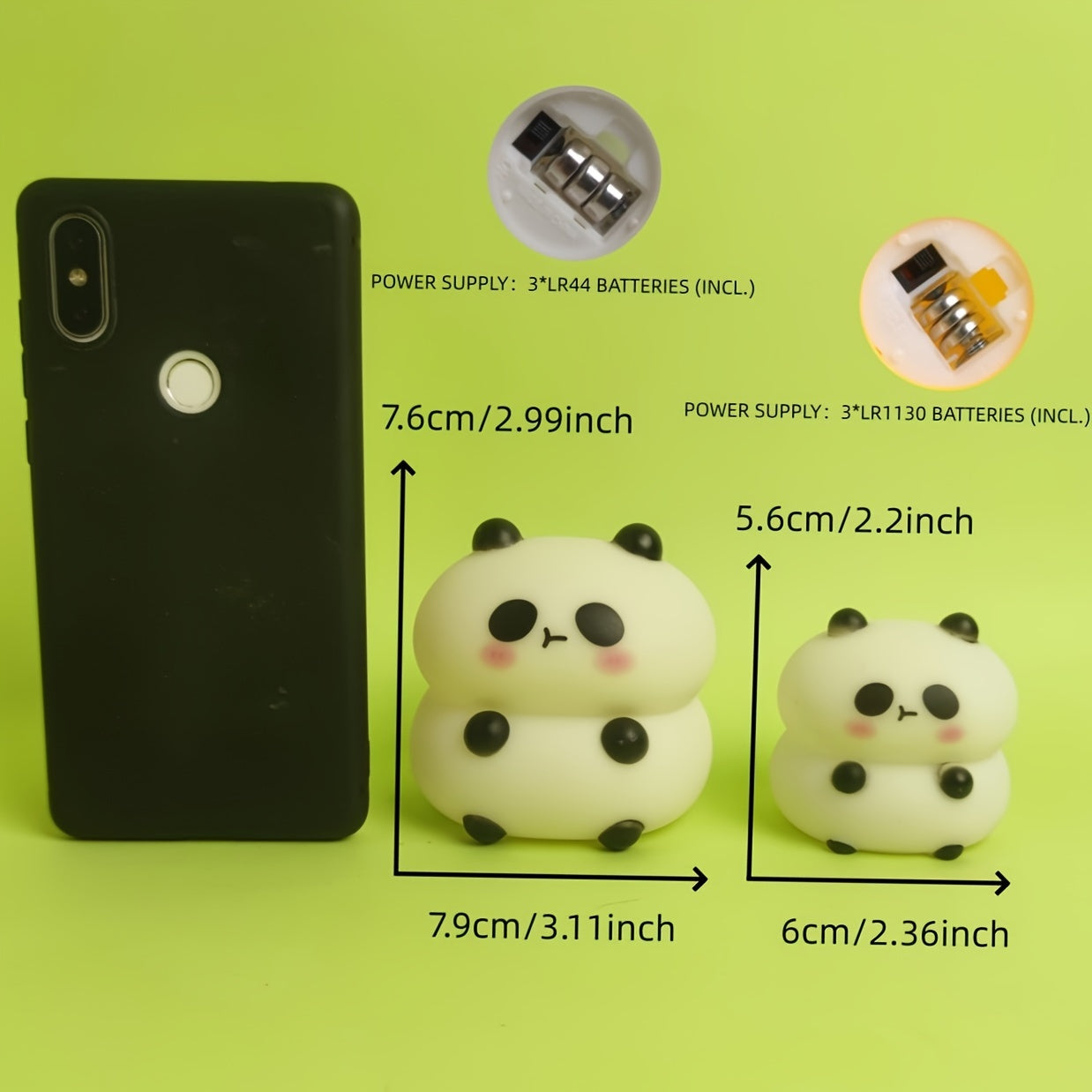 Panda Night Light 1pc Battery-Operated LED Desk Lamp Soft Glow Kids Decor