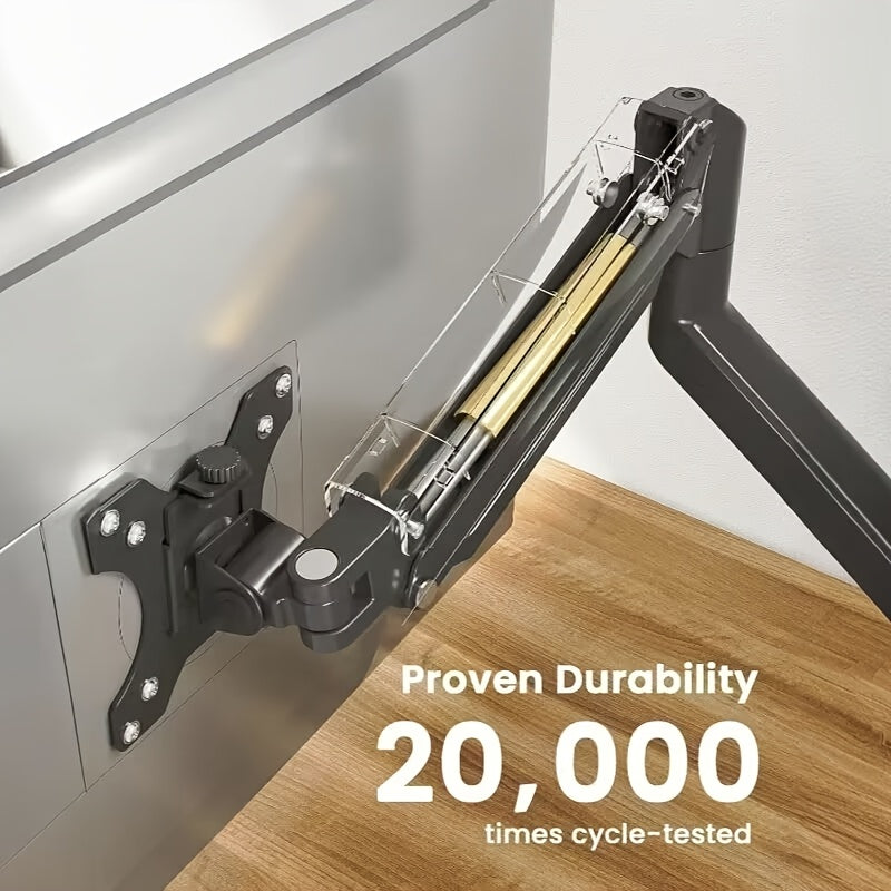 Soporte de montaje para monitor con resorte de gas de aleación de aluminio para pantallas de 33.02-81.28 cm