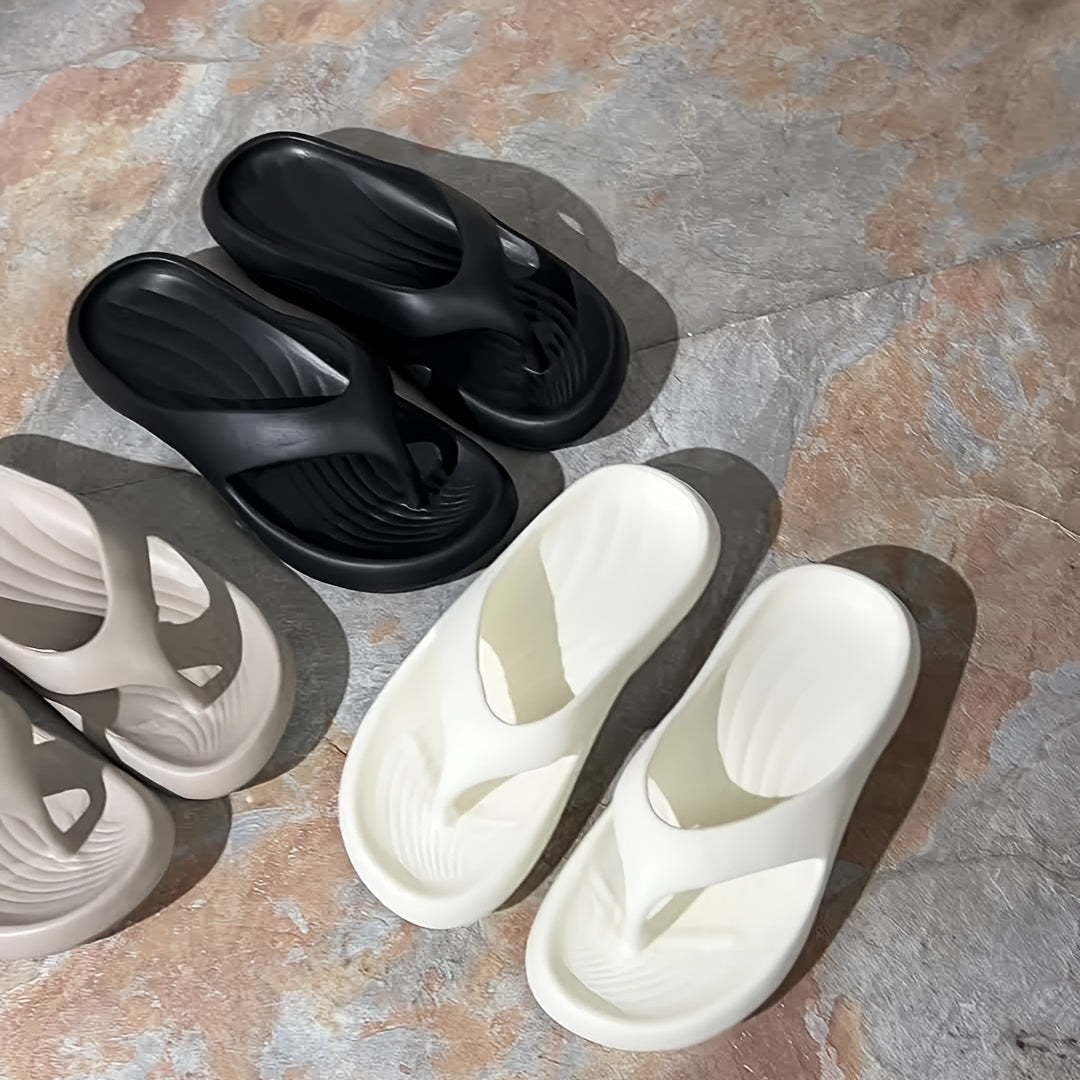 Unisex EVA Non-Slip Slippers Minimalist Stripes for Home Beach Use