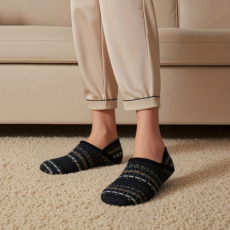 Women Men Rubber Sole Flat Slippers Non Slip Lightweight House Shoes