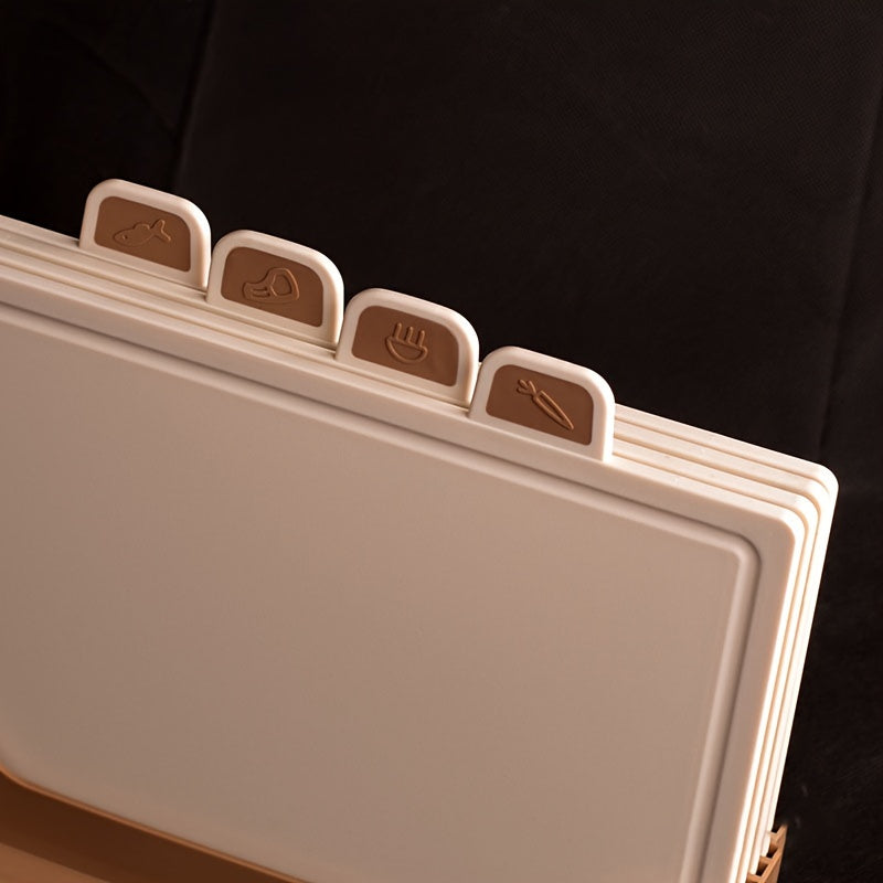 Set of Four Plastic Cutting Boards in Assorted Colors Kitchen Food Prep