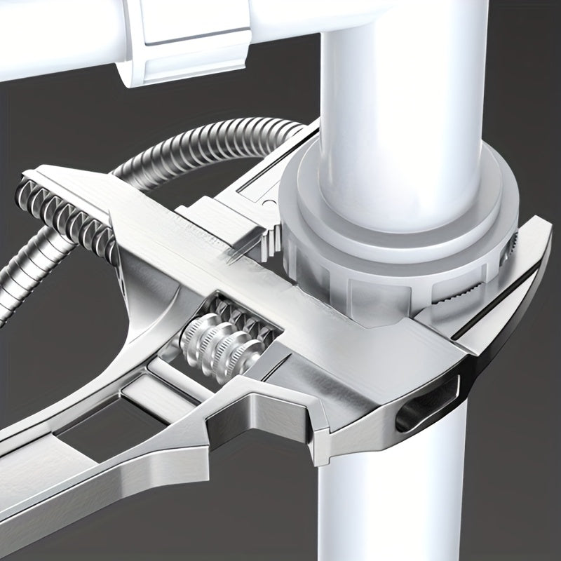 Adjustable Wrench Bathroom Repair Tool with Large Opening Pipe Wrench Nut Key 6-68mm