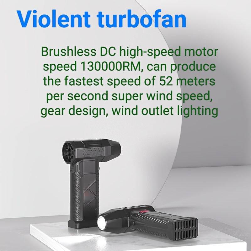 Portable Wireless Dust Blower with 130,000 Rpm Turbine Fan for Home and Outdoor Use