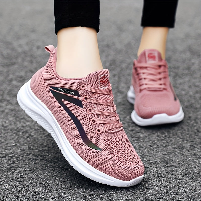 Women's Casual Sports Shoes Knitted Mesh Flat Low-Top for Outdoor Activities